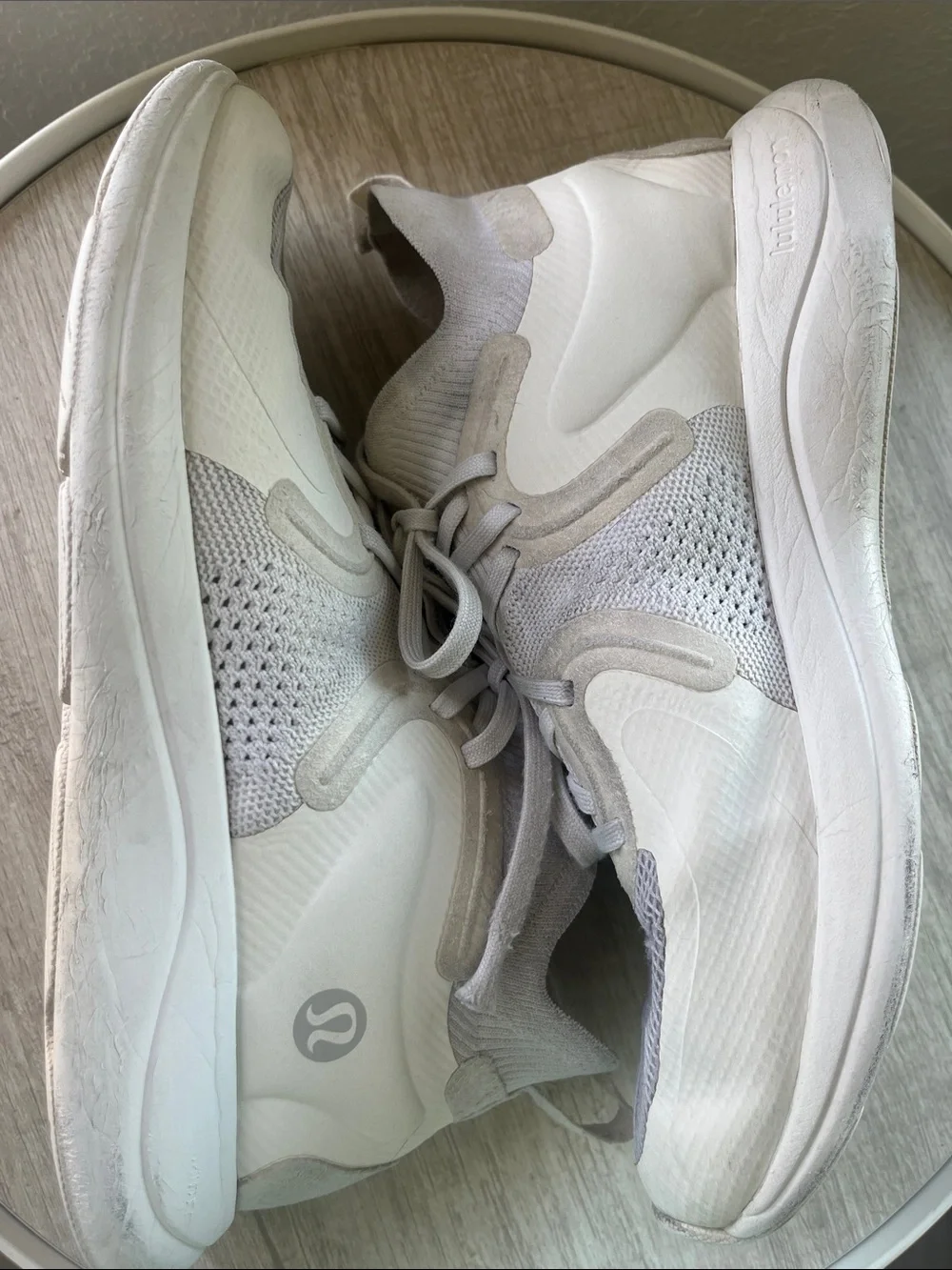 lululemon athletica Women's Off-White High-Top Knit Trainers